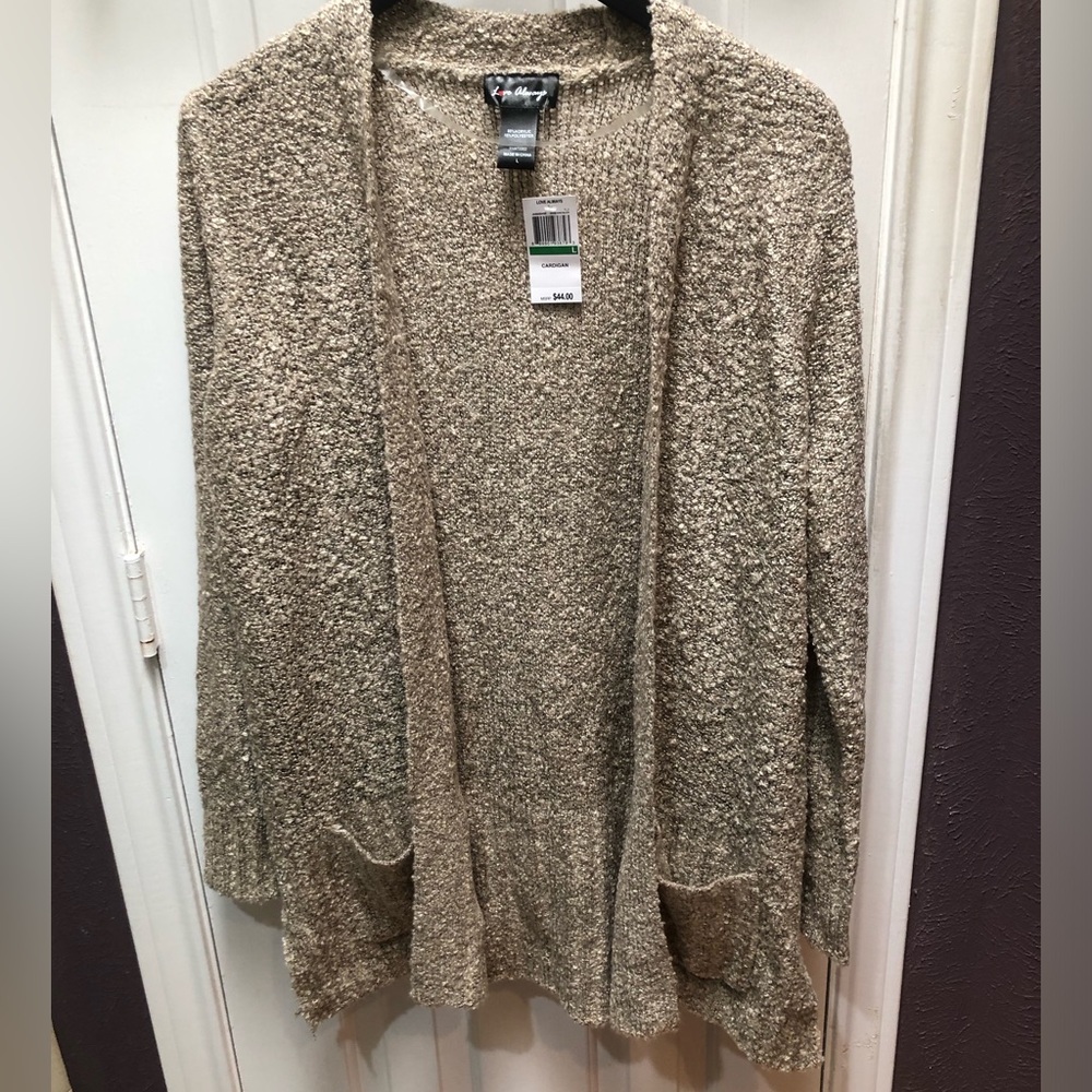 NWT Beige Open Front Sweater